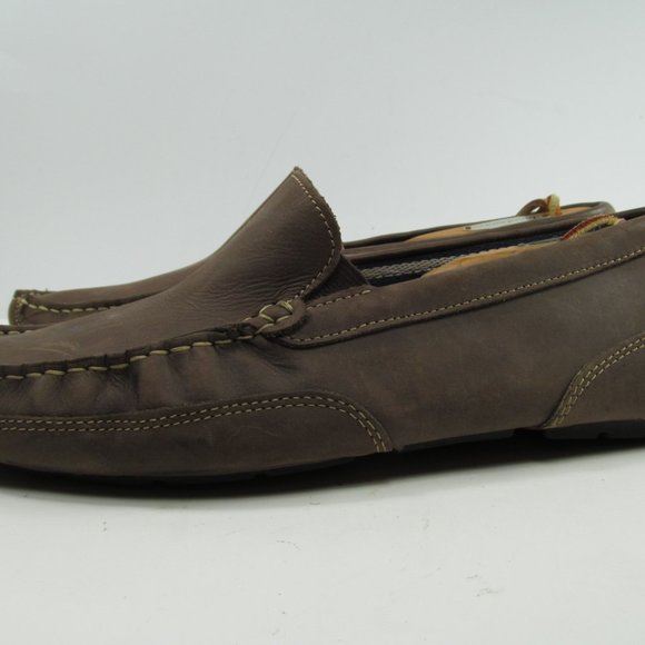 Clarks Mens Brown Leather Moc Toe Driving Loafers main image 8